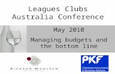 Leagues Clubs Australia Conference May 2010 Managing budgets and the bottom line.