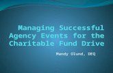 Mandy Olund, DEQ. Why hold events besides $$ Excellent reason for sending out emails that don’t annoy people Helps to continually promote the CFD Encourages.