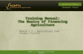 Training Manual: The Basics of Financing Agriculture Module 1.5 | Agricultural Loan Product Profile.