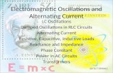 Electromagnetic Oscillations and Alternating Current LC Oscillations Damped Oscillations in RLC Circuits Alternating Current Resistive, Capacitive, Inductive.