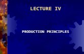 LECTURE IV PRODUCTION PRINCIPLES. Production Principles  The Production Principles to be discussed include:  Production Function  Law of Diminishing.