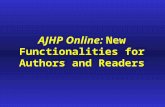 AJHP Online: New Functionalities for Authors and Readers.