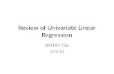 Review of Univariate Linear Regression BMTRY 726 3/4/14.