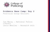 Evidence Base Camp: Day 2 Practical Group Sessions Ian Macey – National Police Library Levin Wheller – Research Unit.