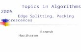 Topics in Algorithms 2005 Edge Splitting, Packing Arborescences Ramesh Hariharan.