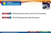 What is Entrepreneurship? Glencoe Entrepreneurship: Building a Business 1 1 Entrepreneurship and the Economy The Entrepreneurial Process 1.1 Section 1.2.