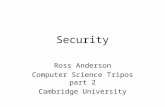 Security Ross Anderson Computer Science Tripos part 2 Cambridge University.