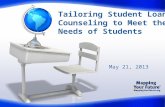 Tailoring Student Loan Counseling to Meet the Needs of Students May 21, 2013.