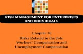 RISK MANAGEMENT FOR ENTERPRISES AND INDIVIDUALS Chapter 16 Risks Related to the Job: Workers’ Compensation and Unemployment Compensation.
