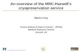 An International Centre for Mouse Genetics An overview of the MRC-Harwell’s cryopreservation service Martin Fray Frozen Embryo & Sperm Archive – (FESA)