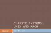 CLASSIC SYSTEMS: UNIX AND MACH Ken Birman CS6410.