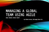 MANAGING A GLOBAL TEAM USING AGILE Does Remote AGILE Work? By: Miriam Lottner, COO Gangly Sister LLC.