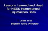 Lessons Learned and Need for NEES Instrumented Liquefaction Sites T. Leslie Youd Brigham Young University.