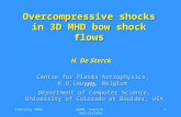 February 2001GAMM, Zuerich, Switzerland1 Overcompressive shocks in 3D MHD bow shock flows H. De Sterck Centre for Plasma Astrophysics, K.U.Leuven, Belgium