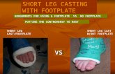 SHORT LEG CASTING WITH FOOTPLATE SHORT LEG CAST/FOOTPLATE SHORT LEG CAST W/OUT FOOTPLATE ARUGUMENTS FOR USING A FOOTPLATE VS NO FOOTPLATE PUTTING THE CONTROVERSY.