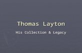 Thomas Layton His Collection & Legacy. Thomas Layton Born in 1819 Died in 1911. How long did he live? 92 years.