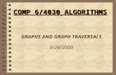 GRAPHS AND GRAPH TRAVERSALS 9/26/2000 COMP 6/4030 ALGORITHMS.