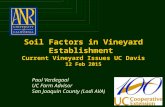 Soil Factors in Vineyard Establishment Current Vineyard Issues UC Davis 12 Feb 2015 Paul Verdegaal UC Farm Advisor San Joaquin County (Lodi AVA)