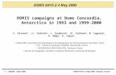 C. VINCENT LGGE/CNRS DORIS DAYS 2-3 May 2000 Toulouse, France. DORIS campaigns at Dome Concordia, Antarctica in 1993 and 1999-2000 C. Vincent 1, JJ. Valette.