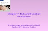 Chapter 7: Sub and Function Procedures Programming with Microsoft Visual Basic.NET, Second Edition.