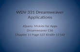 WDV 331 Dreamweaver Applications JQuery Mobile for Apps Dreamweaver CS6 Chapter 11 Page 537 Kindle 11543