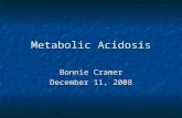 Metabolic Acidosis Bonnie Cramer December 11, 2008.