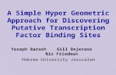 . A Simple Hyper Geometric Approach for Discovering Putative Transcription Factor Binding Sites Yoseph Barash Gill Bejerano Nir Friedman Hebrew University.
