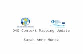 O4O Context Mapping Update Sarah-Anne Munoz. Context Maps Project Manager interviews Thank you! Highlight themes - social enterprise Discussion points.
