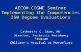 AECOM COGME Seminar Implementing the Competencies 360 Degree Evaluations Catherine C. Skae, MD Director, Pediatric Residency Program Children’s Hospital.