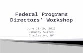 June 18-19, 2012 Embassy Suites Charleston, WV.  Day 1-Title I directors only ◦ WVDE reorganization and assignments of SEA coordinators ◦ Title I and.