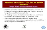 CHRONIC OBSTRUCTIVE PULMONARY DISEASE Major Killer disease in the world Chronic progressive disease of the lung caused by inhalation of toxic substances.