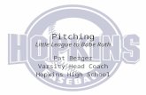Pitching Little League to Babe Ruth Pat Berger Varsity Head Coach Hopkins High School.