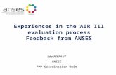 Léa RIFFAUT ANSES PPP Coordination Unit Experiences in the AIR III evaluation process Feedback from ANSES.
