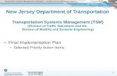 Transportation Systems Management & Operations – Capability Maturity Implementation Plan New Jersey Department of Transportation Transportation Systems.