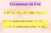 1. If + S 1 + V 1..., S 2 + Aux + V 2.... 2. S + V...before/after/when + S + V.... → S + V...before/after/when + V-ing…. Grammar in Use.