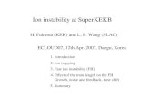 Ion instability at SuperKEKB H. Fukuma (KEK) and L. F. Wang (SLAC) ECLOUD07, 12th Apr. 2007, Daegu, Korea 1. Introduction 2. Ion trapping 3. Fast ion instability.
