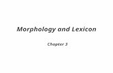 Morphology and Lexicon Chapter 3. Morphology studies morphemes and their different forms and the way they combine in word formation. Lexicon refers to.
