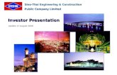 Investor Presentation Update 17 August 2006 Sino-Thai Engineering & Construction Public Company Limited.
