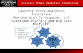 Electric Power Analytics Consortium Meeting with Centerpoint, LLC Hurricane Planning and Big Data Analysis Department of Electrical and Computer Engineering.