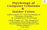1 Copyright © 2011 M. E. Kabay. All rights reserved. Psychology of Computer Criminals & Insider Crime CSH5 Chapter 12: “The Psychology of Computer Criminals.”