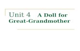 Unit 4 A Doll for Great- Grandmother. Ⅰ.Teaching Aims Ⅰ.Teaching Aims Ⅱ. Teaching Contents Ⅱ. Teaching Contents Ⅲ. Teaching Time: Six class hours Ⅳ :