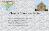 Chapter 5: Ancient India Section1: Geography and Early India Section2: Origins of Hinduism Section 3: Origins of Buddhism Section 4: Indian Empires Section.