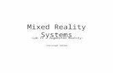 Mixed Reality Systems -Lab IV â€“ Augmented Reality- Christoph Anthes