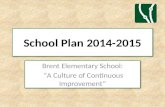 School Plan 2014-2015 Brent Elementary School: “A Culture of Continuous Improvement” Brent Elementary School: “A Culture of Continuous Improvement”