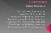 Eating disorders are severe disturbances in eating behavior that result from the sufferer’s obsessive fear of gaining weight.  The DSM-IV-TR lists.