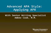 Advanced APA Style: Applying APA With Senior Writing Specialist Amber Cook, M.M.