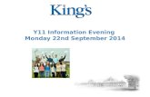Y11 Information Evening Monday 22nd September 2014.