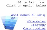 4G in Practice Click an option below What makes 4G unique 4G modules Strategy Case studies Tactics.