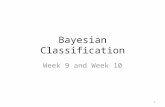Bayesian Classification Week 9 and Week 10 1. Announcement Midterm II – 4/15 – Scope Data warehousing and data cube Neural network – Open book Project.