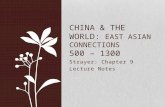 Strayer: Chapter 9 Lecture Notes CHINA & THE WORLD: EAST ASIAN CONNECTIONS 500 – 1300.